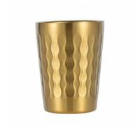 FytStycale Stainless Steel Cup Keeps Drinks Hot or Cold Korean Style Beverage Cup Rust Resistant Hammered Metal Tumbler for Restaurant, Outdoor, 175ML, Gold Sanded