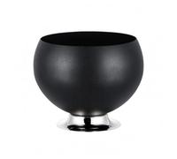 FytStycale Stainless Steel Ice Bucket Mirror Polished Pedestal Ice Bucket Smooth Tableware, Large, Spherical Flat Mouth With Base, Black