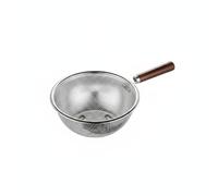 FytStycale Stainless Steel Skimmer Easy to Drain Colander Skimmer Heat Resistant Pasta Strainer for Cooking, Washing, 23 Cm