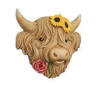 FytStycale Wall Sculpture Cow Head As Wall Decoration And Art Object for The Fence Gives Every Room An Artistic Touch for Balcony And Living Room, Yellow
