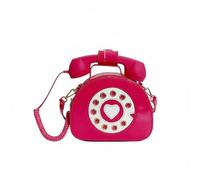 FytStycale Women Shoulder Purse Vintage Telephone Handbag Shoulder Bag Crossbody Bag Satchel With Soft Touch PU And Easy Access Zip For Everyday Use Shopping, Pink, Rose Red