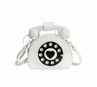 FytStycale Women Shoulder Purse Vintage Telephone Handbag Shoulder Bag Crossbody Bag Satchel With Soft Touch PU And Easy Access Zip For Everyday Use Shopping, White, White