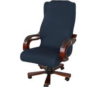 FYTXSZ Computer Office Chair Cover - Universal Fit Stretchable Washable Chair Cover Durable and Protective Armchair Slipcover for Home Office and Gaming - Navy Blue, L
