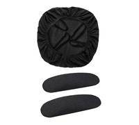 FYTXSZ Office Chair Seat Cover Stretch Elastic Universal Fit Washable Slipcover Seat Protector for Desk Swivel Computer Chairs, Removable Cushion Cover for Home Office (2, Black Set)