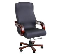 FYTXSZ Office Computer Chair Cover, Universal Breathable Stretchable Chair Covers Replacement Armchair Slipcover for Home, Office - Dark Grey, L