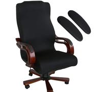 FYTXSZ Stretchable Office Chair Covers Set with Armrest Covers - Universal Fit for Gaming, Desk & Ergonomic Chairs | Durable, Machine Washable, Easy Install Chair Slipcovers (Black)