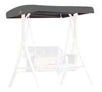 FYTY Replacement Canopy for Swing Seat 3 Seater Garden Hammock Cover, 210D Oxford Cloth Patio Swing Top Cover with 4 Reinforced Corner Pockets - UV Protection,Gray,191x120x18/23cm
