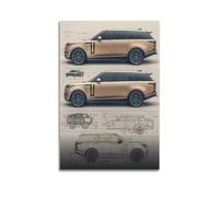 FYUER British Luxury Car Poster Range Rover SUV Design Drawings Decorative Painting Canvas Wall Artworks Picture 20x30inch(50x75cm)
