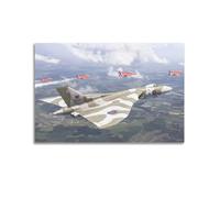 FYUER Fighter Jet Poster The Last Royal Escort - Avro Vulcan Xh558 Fighter Plane Decorative Painting Canvas Wall Artworks Picture 12x18inch(30x45cm)
