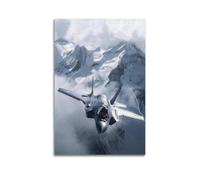 FYUER Fighter Plane Poster F35 Lightning II Fighter Jet Decorative Painting Canvas Wall Artworks Picture 16x24inch(40x60cm)