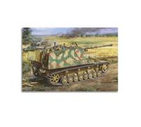 FYUER German WW2 Vintage Tank Poster Sd.Kfz.164 Nashorn Tank Destroyer Decorative Painting Canvas Wall Artworks Picture 12x18inch(30x45cm)