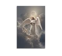 FYUER Vintage Angel Poster Angels Reading Books on The Clouds Decorative Painting Canvas Wall Artworks Picture 20x30inch(50x75cm)