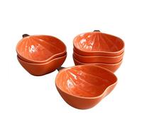 FYUEROPA Ceramic Pumpkin Ramekins Set, Small Bowls for Baking Souffle, Pudding, Serving Snack, Dessert, 6Oz- Set of 6
