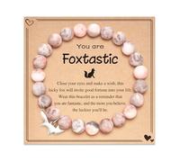 FYUKISS Fox Charm Bracelet Natural Stone Girls Granddaughter Niece Birthday Christmas Gift, One Size, Stone, No Gemstone