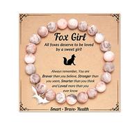FYUKISS Natural Stone Fox Charm Bracelet for Girls Granddaughter Daughter Niece Birthday Christmas Gifts, 7 Inch, 石, no gemstone