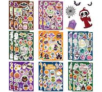 Fyvadio Halloween Stickers, 264PCS Adhesive Stickers Cute Halloween Pumpkin Bats Spiders Witch Stickers for Scrapbooking DIY Phone Diary Halloween Theme Party Supplies