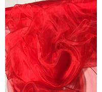 FYVIE STAR FABRICS Sheer Organza Fabric Voile Sold Per METRE Curtain Wedding Material 150cm Wide - Red (1m)