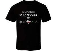 FYVOKTP What Would Macgyver Do Funny T Shirt Black