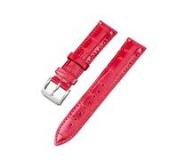 FYXT 12-24mm Genuine Leather Watchbands Bracelet Black Red Brown Watch Strap For Women Men Wrist Band(Red,22mm)