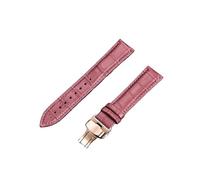 FYXT 18mm 20mm 22mm 24mm Bamboo Pattern Strap Butterfly Buckle Business Casual Watchband Watch Accessories Green(Purple-rose gold,20mm)