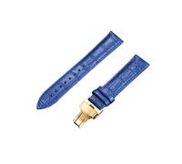 FYXT 18mm 20mm 22mm 24mm Bamboo Pattern Strap Butterfly Buckle Business Casual Watchband Watch Accessories Green(Blue-gold,22mm)