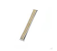FYXT 18mm 20mm 22mm Watch Accessories Stainless Steel 2 Tone Gold Slive Stretch Metal Replacement Expansion Band(2 Tone Gold,16mm)