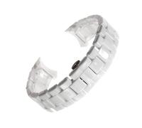 FYXT 18mm 22mm Ceramic Strap Compatible With Watch AR1400 AR1410 AR1402 AR1401 Men Women Band Bracelet Belt Black White Butterfly Button(White rose gold,18mm)