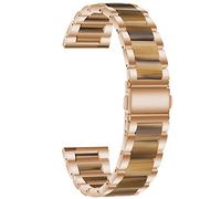 FYXT 20mm 22mm Metal+Resin Strap Compatible with Samsung Galaxy Watch 5 Pro 4 3 Classic Band 40mm 44mm 42mm 46mm 45mm Active 2 Alloy Bracelet(Rose Gold Style5)