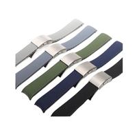 FYXT 21MM Rubber Silicone Watch Strap Waterproof Watchband Compatible With Longines Strap Compatible With Conquest HydroConquest L3 Zwart Accessories(Green,21mm no buckle)