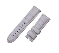 FYXT 22 24 26mm Italy Calf Bamboo Leather Watchband Compatible With Panerai Strap Watch Band With Tang Buckle Compatible With PAM441/111/386 Accessories(Grey Beige,24MM PAM_ROSE BUCKLE)