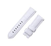FYXT 22mm 24mm 26mm Italy Leather Watchband Compatible With Panerai Strap Watch Band With Tang Buckle PAM441/111/386 Accessories(White,24MM PAM_ROSE BUCKLE)