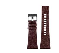 FYXT Compatible With Diesel Watchbands Men's Wrist Large Size Watch Bands P-Olice 26MM 28MM 30MM 32MM Zwart Brown Genuine Calf Hide Leather Strap(D brown black,26mm)