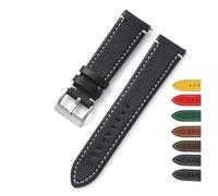 FYXT Double-sided Leather 18mm 20mm 22mm 24mm Watchband Quick Release Watch Band Strap Men Women Yellow Red Black Watch Accessories(Dark blue,18mm)