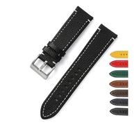 FYXT Double-sided Leather 18mm 20mm 22mm 24mm Watchband Quick Release Watch Band Strap Men Women Yellow Red Black Watch Accessories(Black,18mm)