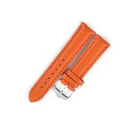 FYXT Genuine Leather Watch Band 18mm 19mm 20mm 22mm Retro Lychee Pattern Top Layer Cowhide Watch Strap Bracelet For Men Women(Orange,18mm)