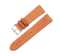 FYXT Genuine Leather Watchband 18mm 20mm 22mm Light Brown Dark Brown Retro Watch Band Strap With Steel Buckle Spring Bar(Brown silver buckle,18mm)