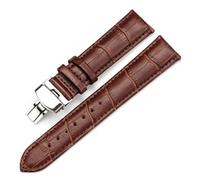 FYXT Genuine Leather Watchband Compatible With Tissot Compatible With Longines Compatible With Mido Watch Band Steel Buckle Wrist Strap 14 16 17 18 19 20 21 22 23 24mm(Brown,22mm)