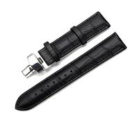 FYXT Genuine Leather Watchband Compatible With Tissot Compatible With Longines Compatible With Mido Watch Band Steel Buckle Wrist Strap 14 16 17 18 19 20 21 22 23 24mm(Black,14mm)