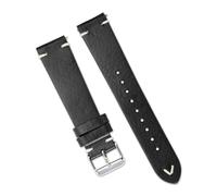 FYXT Genuine Retro Leather Watch Strap 18mm 20mm 22mm Watchband Handmade Wristband Quick Release Man Watch Accessories(Black,19mm)