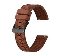 FYXT High Performance Fluororubber Watch Strap 18mm 20mm 22mm Rubber Quick Release For Men Women Sports Watchband(Brown-Black Buckle,20mm)