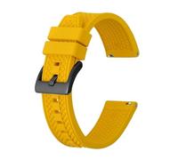 FYXT High Performance Fluororubber Watch Strap 18mm 20mm 22mm Rubber Quick Release For Men Women Sports Watchband(Yellow-Black Buckle,22mm)
