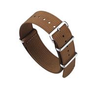 FYXT New Ribbed Watch Strap 18mm 20mm 22mm Nylon Watch Straps Fabric Watchband Accessories Watch Band(BROWN,18mm)