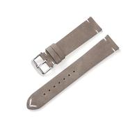 FYXT Retro First Layer Cowhide Watch Strap 18mm 20mm 22mm Soft Genuine Leather Quick Release Matte Watchband For Smart Watch(Gray,20mm)