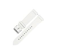 FYXT Soft Genuine Leather Wacthband 18mm 19mm 20mm 22mm Men's Ladies Pin Buckle Litchi Pattern Cowhide Watch Strap Replacement(White,18mm)