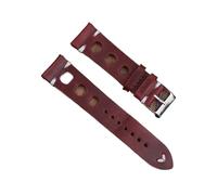 FYXT Solid Color Watchband Genuine Leather Hand-Stitching Vintage Strap Compatible With Rolex Watch Watchbands Strap 18mm 20mm 22mm 24mm For Men(Red brown,18mm)