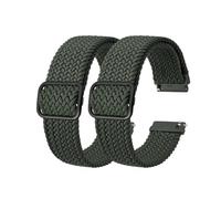 FYXT Stretch Nylon Watch Straps Bracelet 18mm 19mm 20mm 22mm Replacement Belt For Smartwatch With Quick Release Spring Bar(Green Green-B,19mm)