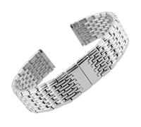 FYXT Watch Accessories Professional Compatible With Longines L4 Series Women Men Wrist Band Solid Stainless Steel Strap Thickness 13 18 20 22mm(Silver,20mm with L0G0)