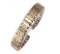 FYXT Watch Accessories Professional Compatible With Longines L4 Series Women Men Wrist Band Solid Stainless Steel Strap Thickness 13 18 20 22mm(Silver gold,13mm with L0G0)