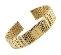 FYXT Watch Accessories Professional Compatible With Longines L4 Series Women Men Wrist Band Solid Stainless Steel Strap Thickness 13 18 20 22mm(Gold,18mm with L0G0)