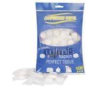 FYY 100 PCS Compressed Towel, Mini Tablets Disposable Portable Face Towel Cotton Coin Tissue for Travel, Camping, Hiking, Sport, Beauty Salon, Home Hand Wipes and Other Outdoor Activities Blue